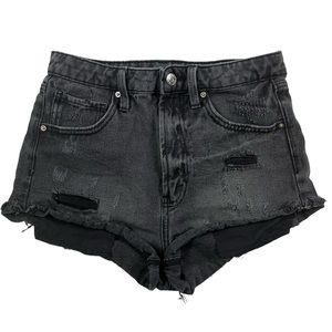 Wild Fable Highest Rise Cheeky Festival Black Distressed Shorts Womens Size 2